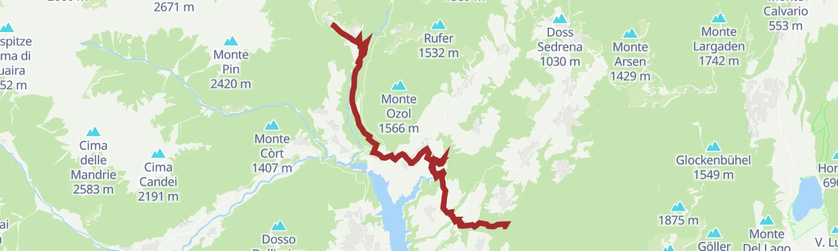 Route map: Camino Jacobeo d'Anaunia - III final stage short version